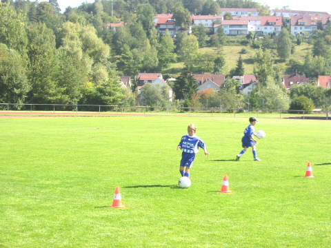 Slalom &Uuml;bung mit Torschu&szlig;